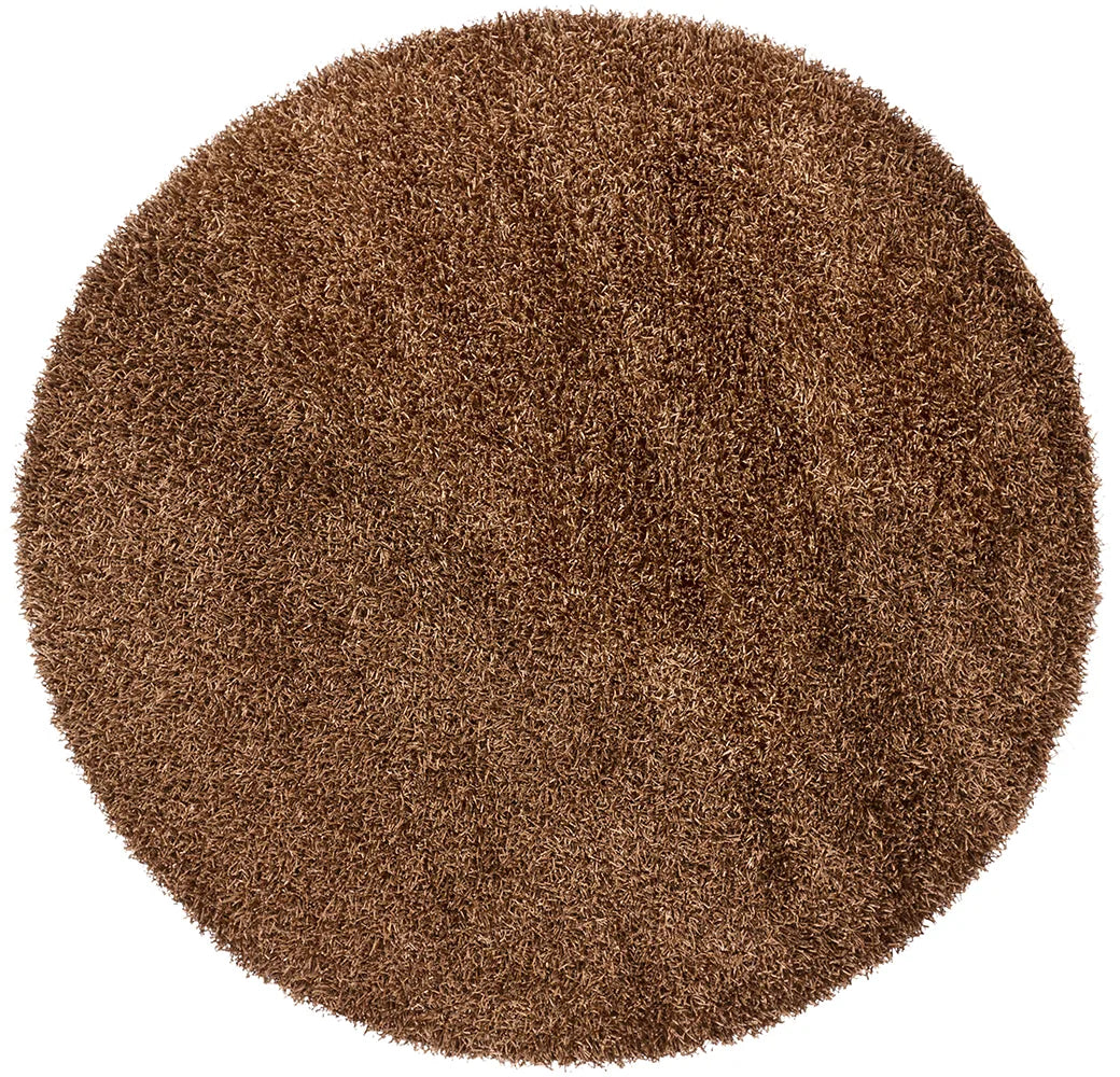 Chandra Zara ZAR-14501 Brown round rug, flat view
