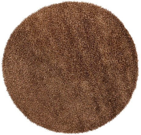 Chandra Zara ZAR-14501 Brown round rug, flat view