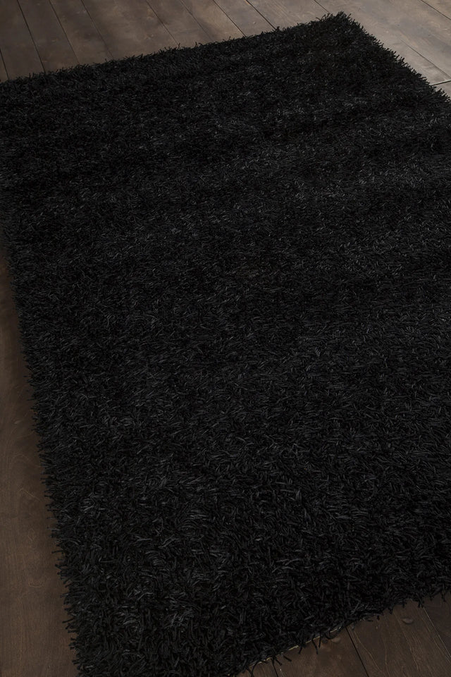Chandra Zara ZAR-14503 Black rug, angled side view