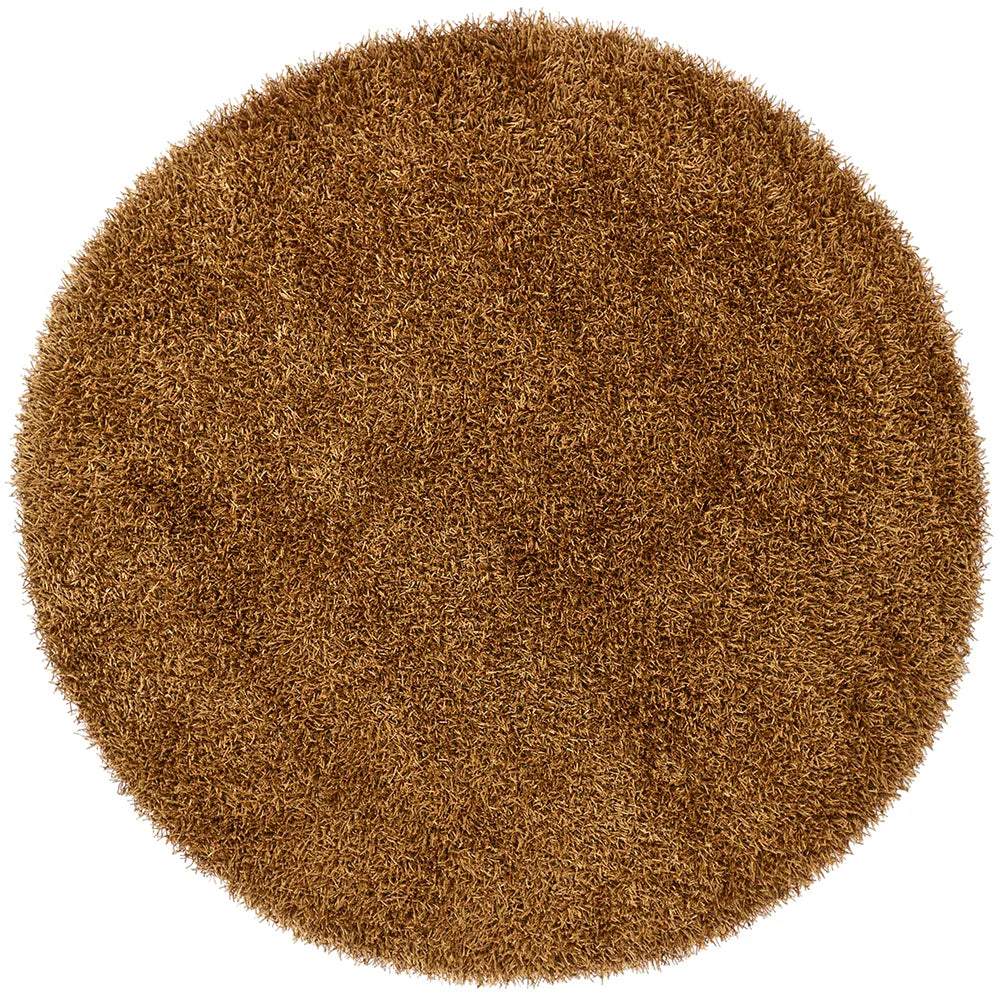 Chandra Zara ZAR-14505 Gold round rug, flat view