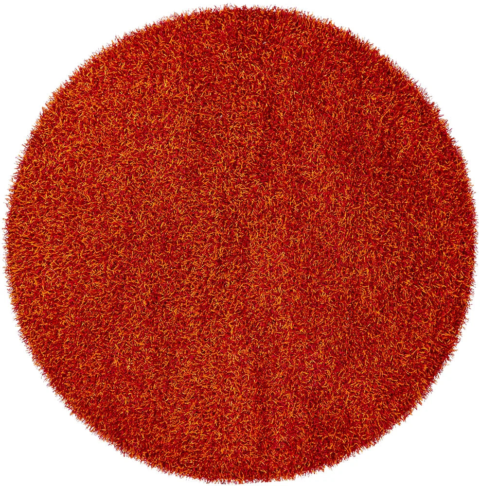 Chandra Zara ZAR-14510 Red and Orange round rug, flat view