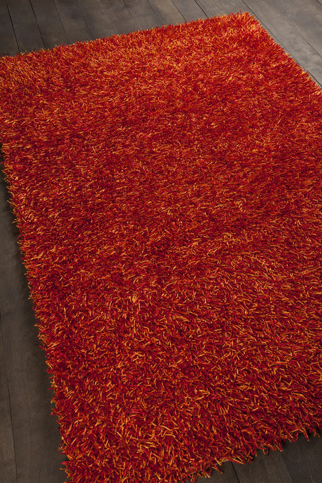 Chandra Zara ZAR-14510 Red and Orange rug, angled side view