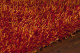 Chandra Zara ZAR-14510 Red and Orange rug, side detail view