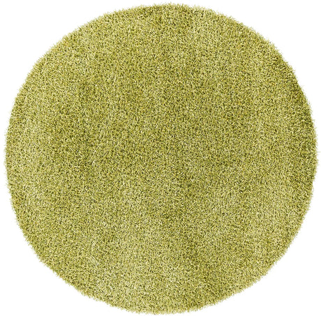 Chandra Zara ZAR-14511 Green and Yellow round rug, flat view