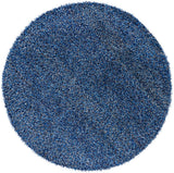 Chandra Zara ZAR-14512 Navy and Blue and Grey round rug, flat view