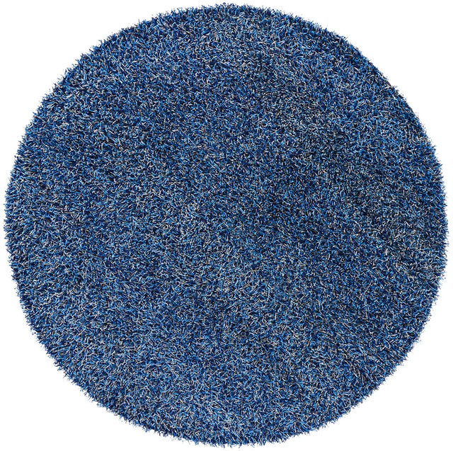 Chandra Zara ZAR-14512 Navy and Blue and Grey round rug, flat view