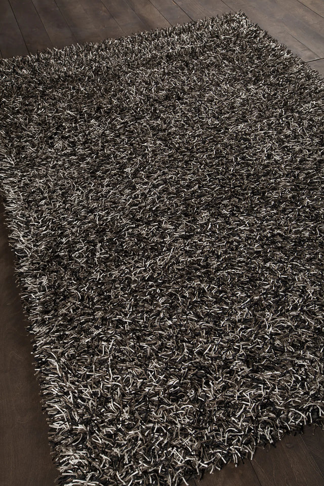 Chandra Zara ZAR-14513 Black and Cream and Olive rug, angled side view