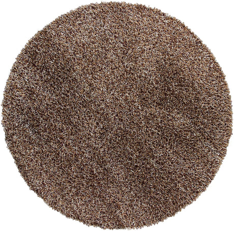 Chandra Zara ZAR-14514 Brown and Plum and Ivory round rug, flat view