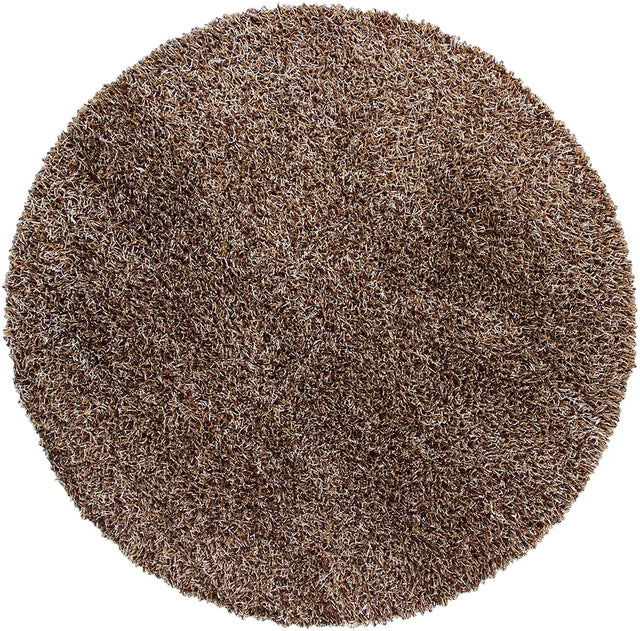 Chandra Zara ZAR-14514 Brown and Plum and Ivory round rug, flat view