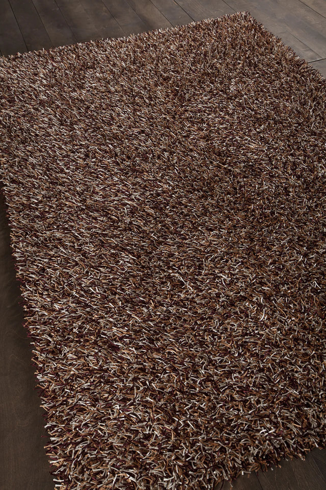 Chandra Zara ZAR-14514 Brown and Plum and Ivory rug, angled side view