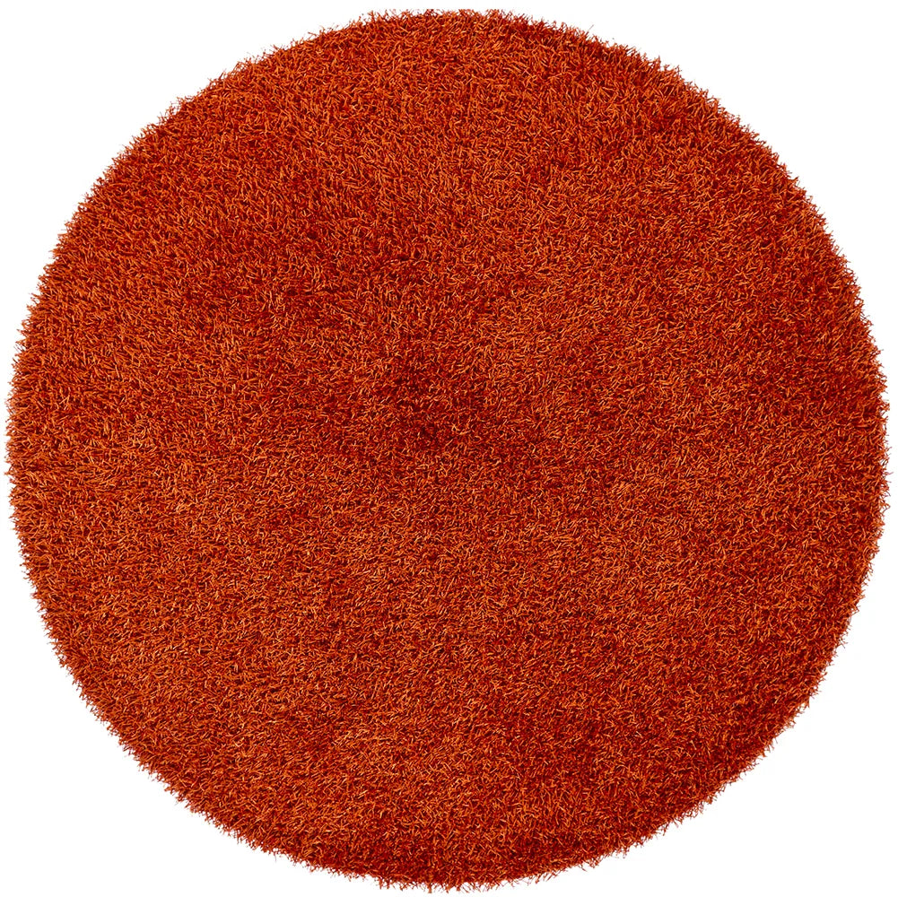 Chandra Zara ZAR-14524 Rust round rug, flat view
