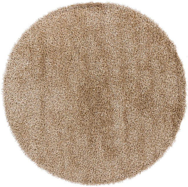 Chandra Zara ZAR-14530 Light Tan round rug, flat view