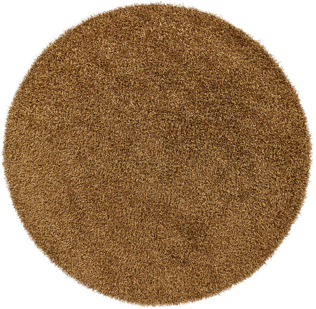 Chandra Zara ZAR-14531 Brown round rug, flat view