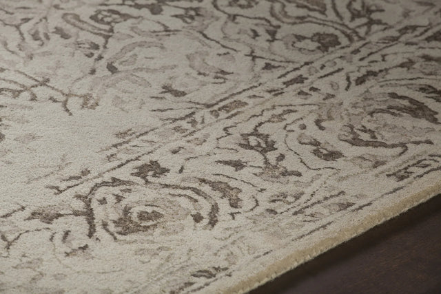 Chandra Zina ZIN-45700 Brown and Beige rug, side detail view