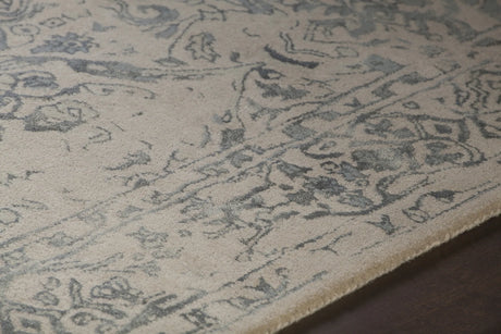 Chandra Zina ZIN-45701 Blue and Beige rug, side detail view