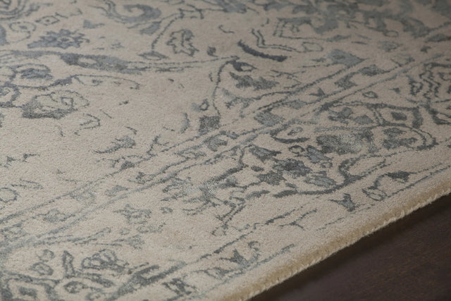Chandra Zina ZIN-45701 Blue and Beige rug, side detail view