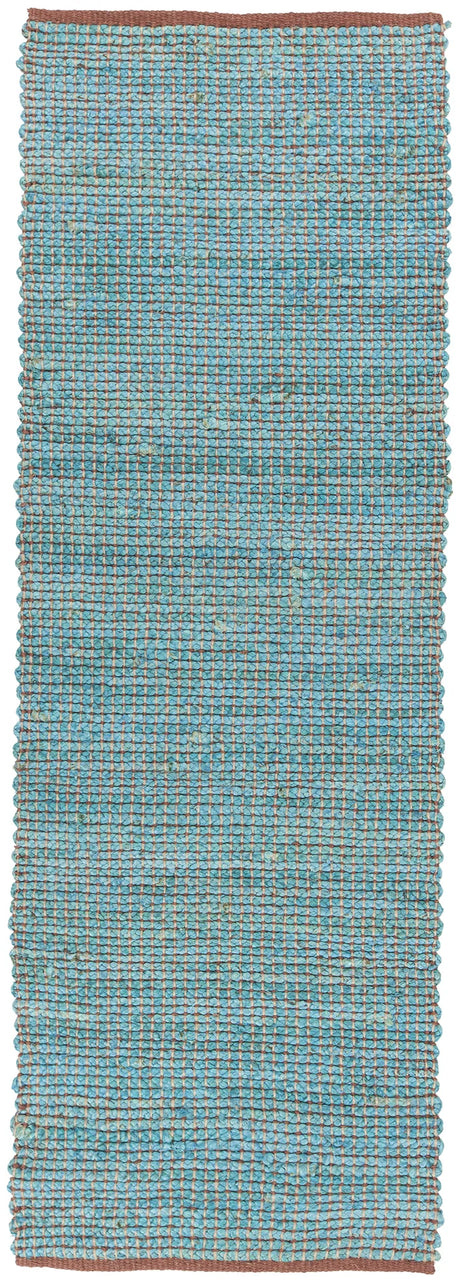 Chandra Zola ZOL-17102 Blue and Charcoal runner rug, flat view