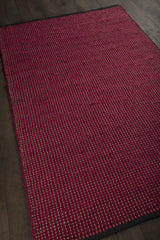 Chandra Zola ZOL-17103 Red and Charcoal rug, angled side view