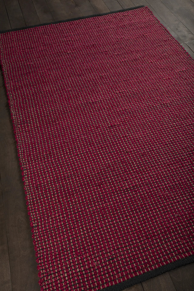 Chandra Zola ZOL-17103 Red and Charcoal rug, angled side view