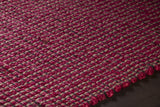Chandra Zola ZOL-17103 Red and Charcoal rug, side detail view