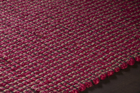 Chandra Zola ZOL-17103 Red and Charcoal rug, side detail view