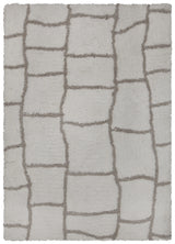 Chandra Zoya ZOY-45800 White and Silver rug, flat view