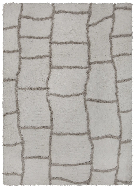 Chandra Zoya ZOY-45800 White and Silver rug, flat view