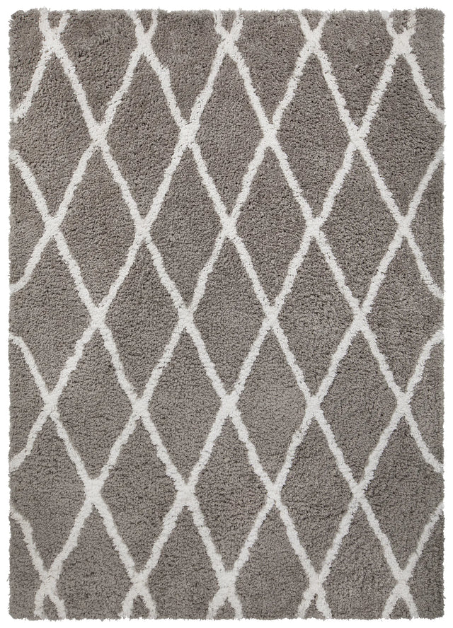 Chandra Zoya ZOY-45801 Grey and White rug, flat view
