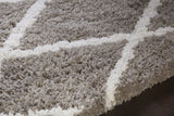 Chandra Zoya ZOY-45801 Grey and White rug, side detail view