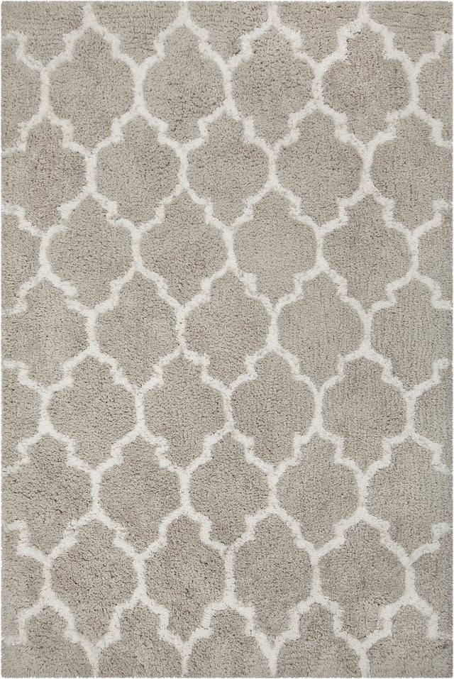 Chandra Zoya ZOY-45802 Silver and White rug, flat view