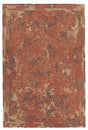 Chandra Zyana ZYA-43901 Rust and brown and gold rug, flat view