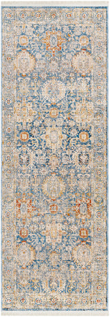 Surya Chicago Chg-2310 Blue, Light Beige, Mustard, Slate, Burnt Orange Rug.