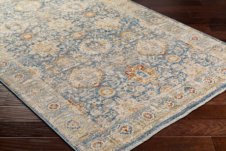 Surya Chicago Chg-2310 Blue, Light Beige, Mustard, Slate, Burnt Orange Rug.