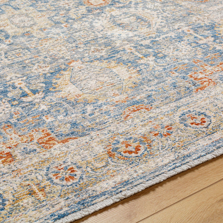 Surya Chicago Chg-2310 Blue, Light Beige, Mustard, Slate, Burnt Orange Rug.