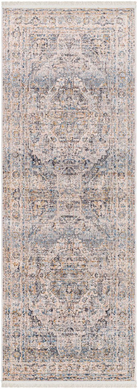 Surya Chicago Chg-2317 Slate, Charcoal, Light Beige, Blue, Mustard Rug.