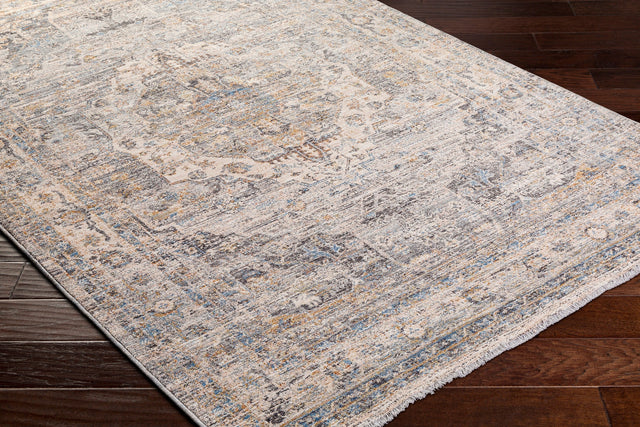 Surya Chicago Chg-2317 Slate, Charcoal, Light Beige, Blue, Mustard Rug.