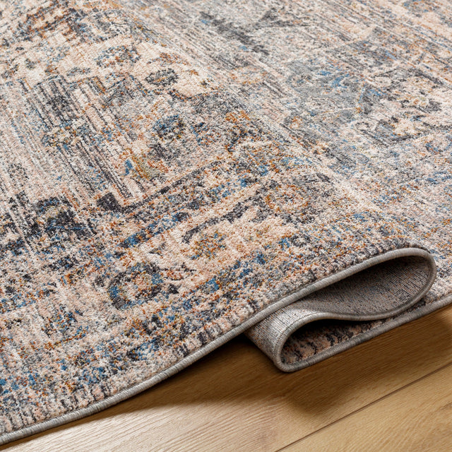 Surya Chicago Chg-2317 Slate, Charcoal, Light Beige, Blue, Mustard Rug.