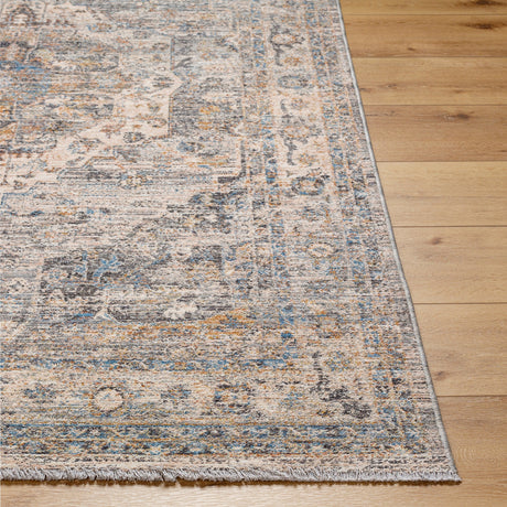 Surya Chicago Chg-2317 Slate, Charcoal, Light Beige, Blue, Mustard Rug.