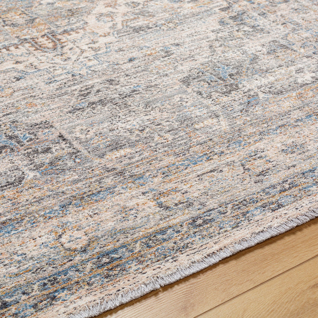 Surya Chicago Chg-2317 Slate, Charcoal, Light Beige, Blue, Mustard Rug.