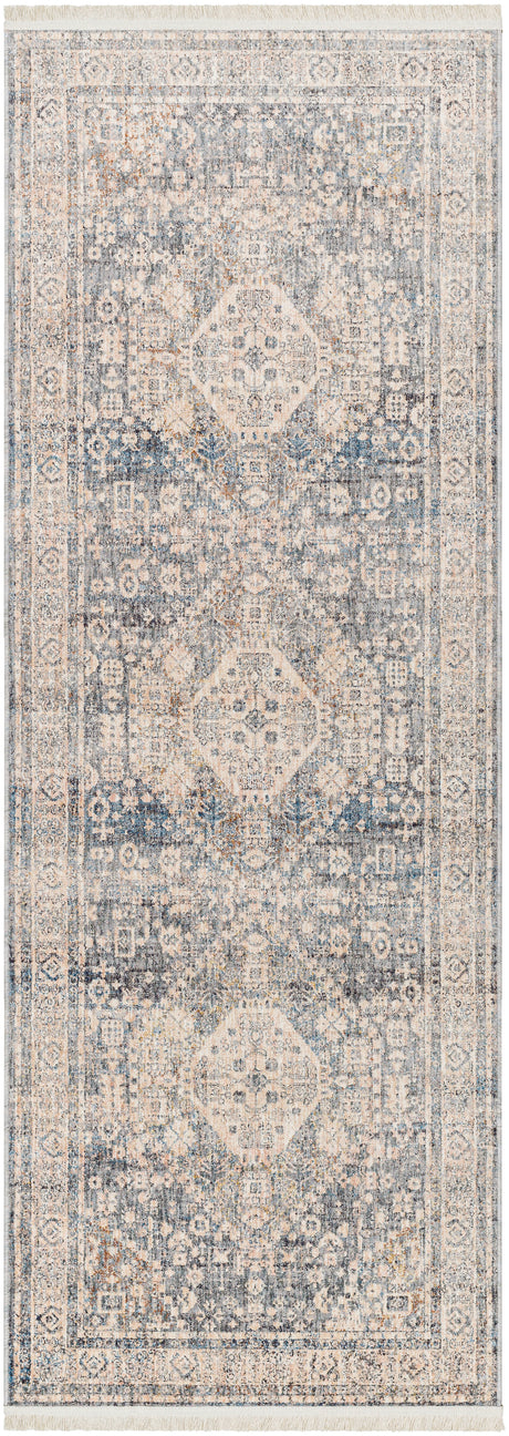 Surya Chicago Chg-2318 Slate, Light Beige, Burnt Orange, Blue, Rust Rug.