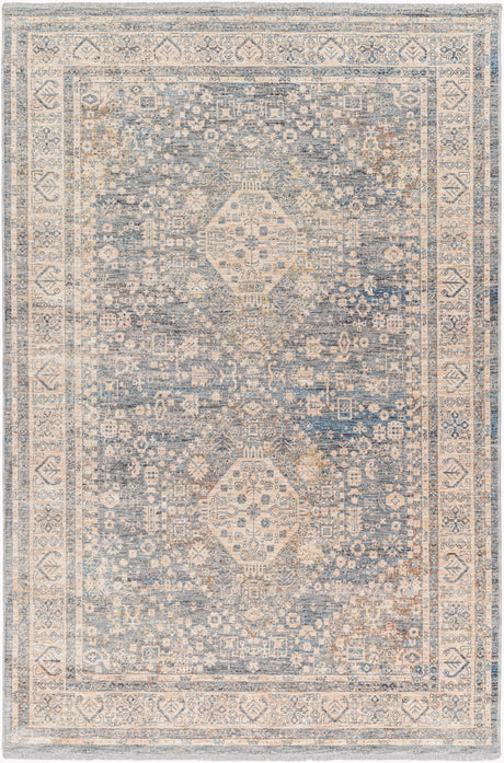 Surya Chicago Chg-2318 Slate, Light Beige, Burnt Orange, Blue, Rust Rug.