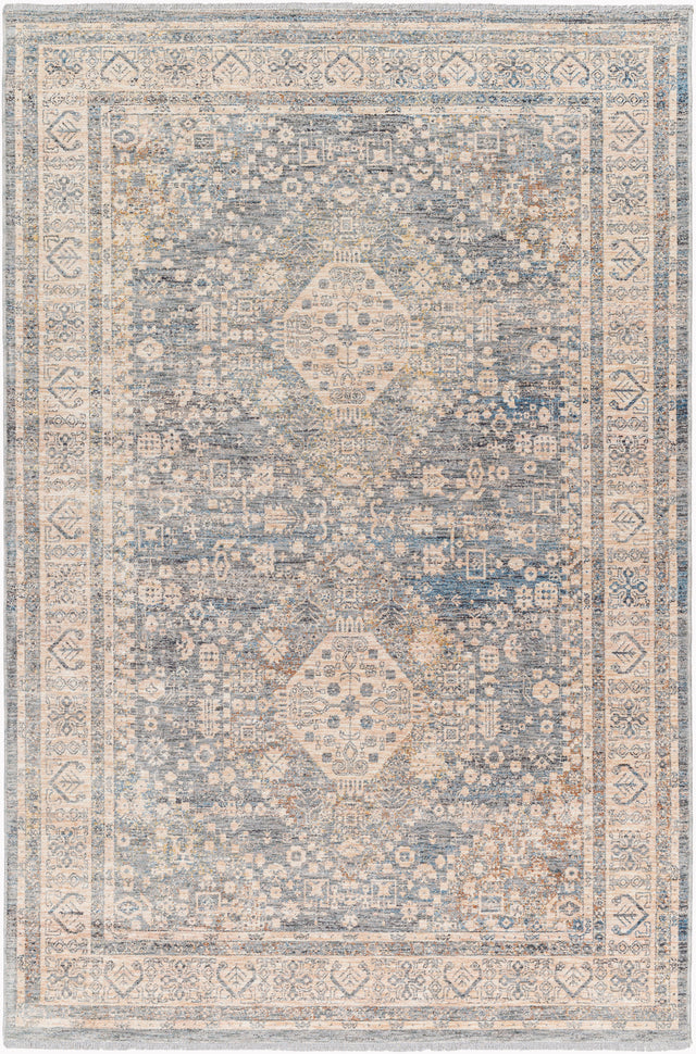 Surya Chicago Chg-2318 Slate, Light Beige, Burnt Orange, Blue, Rust Rug.