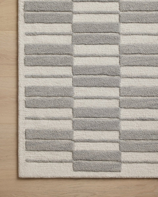 Chris Loves Julia x Loloi Bradley Brl-03 Ivory/Grey Rug.