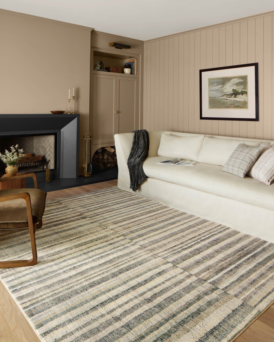 Chris Loves Julia x Loloi Humphrey Hum-01 Natural/Moss Rug.