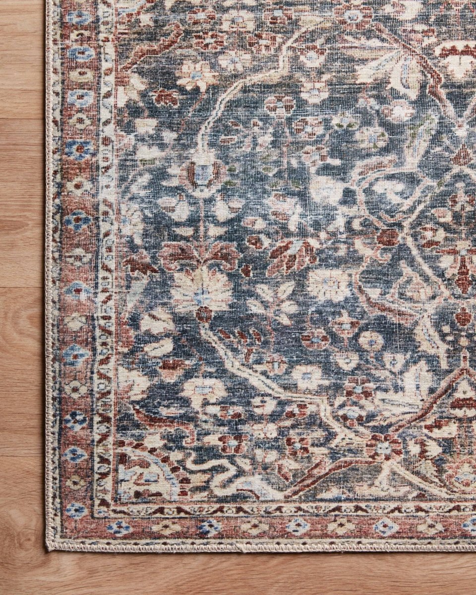 Chris Loves Julia x Loloi Jules Jul-06 Denim/Spice Rugs.