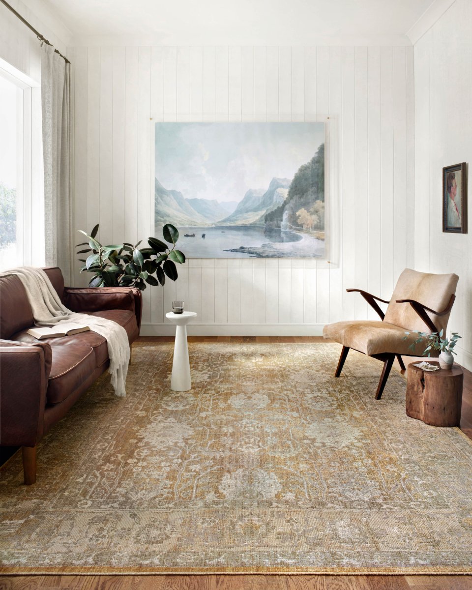 Chris Loves Julia x Loloi Rosemarie Roe-01 Gold/Sand Rugs.