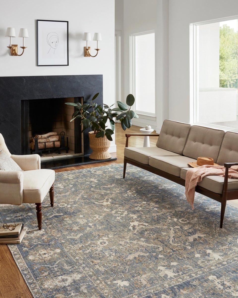 Chris Loves Julia x Loloi Rosemarie Roe-03 Sand/Lagoon Rugs.
