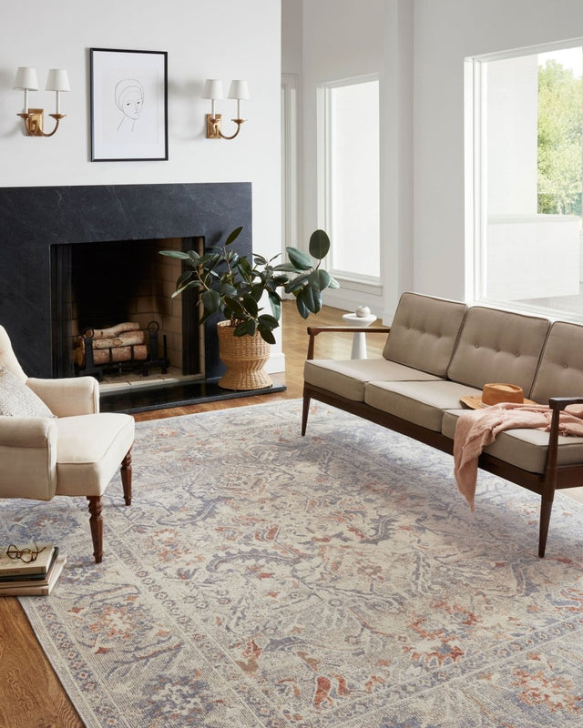 Chris Loves Julia x Loloi Rosemarie Roe-05 Oatmeal/Lavender Rugs.