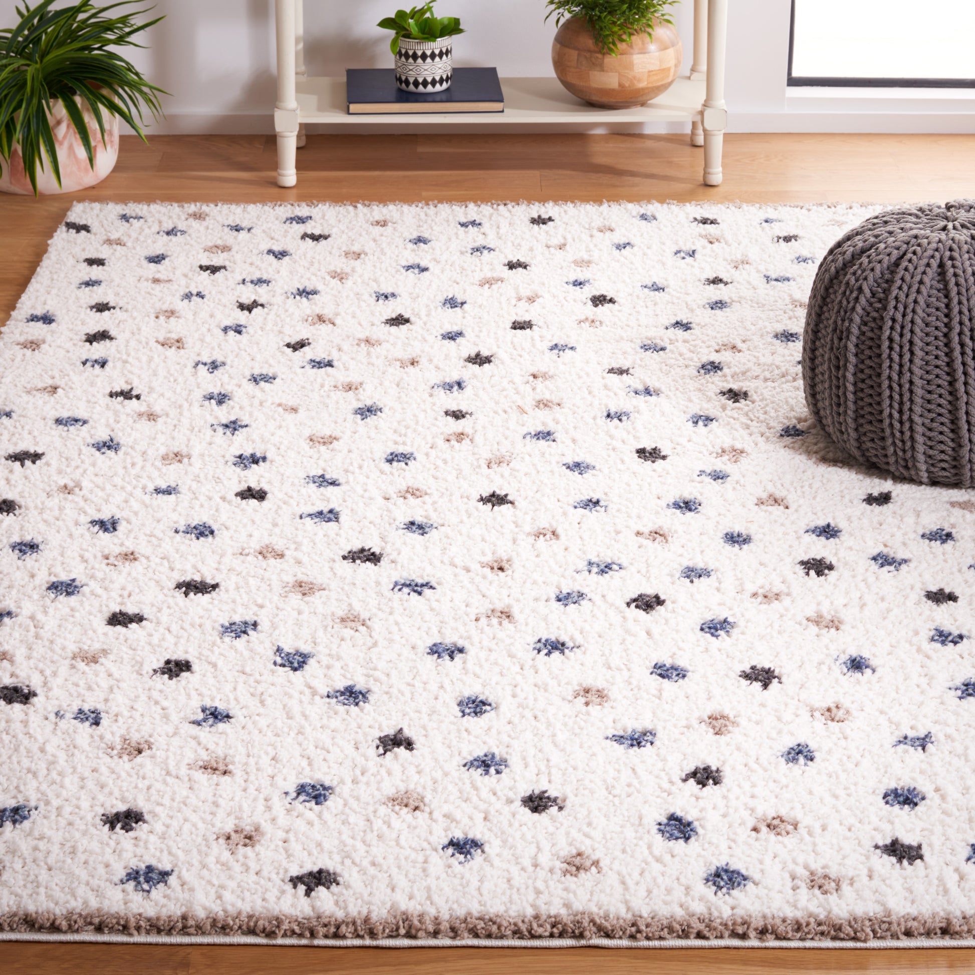 Safavieh Calico Shag Clc102A Ivory/Taupe Area Rug