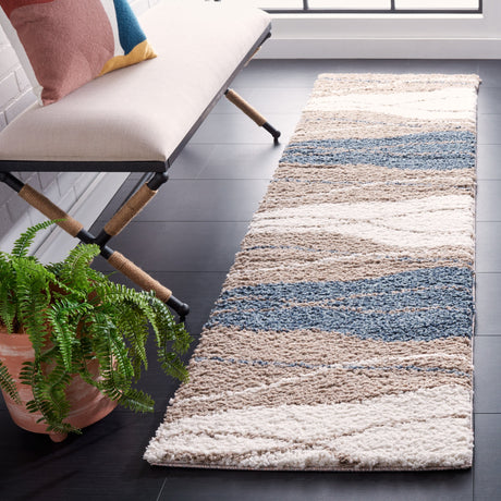 Safavieh Calico Shag Clc108E Taupe/Blue Rug.